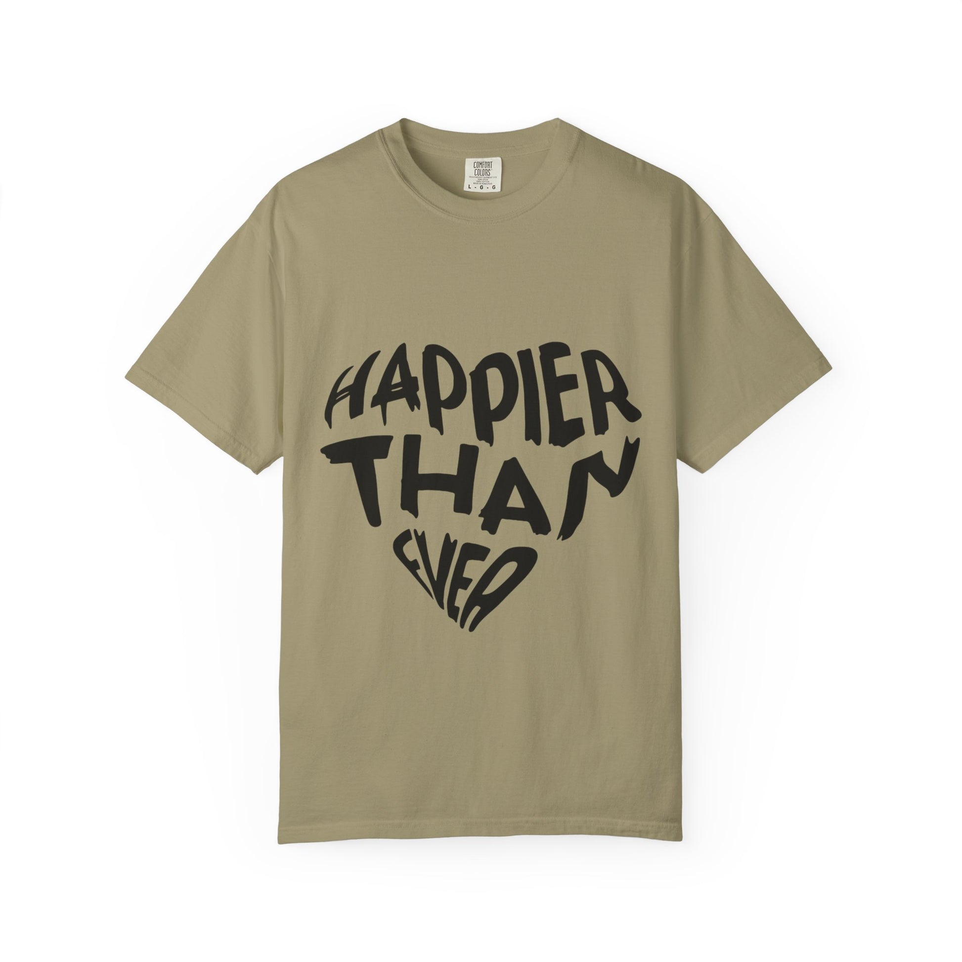 Billie Eilish Inspired Dyed T-shirt – Happier Heart Lettering Edition Printify