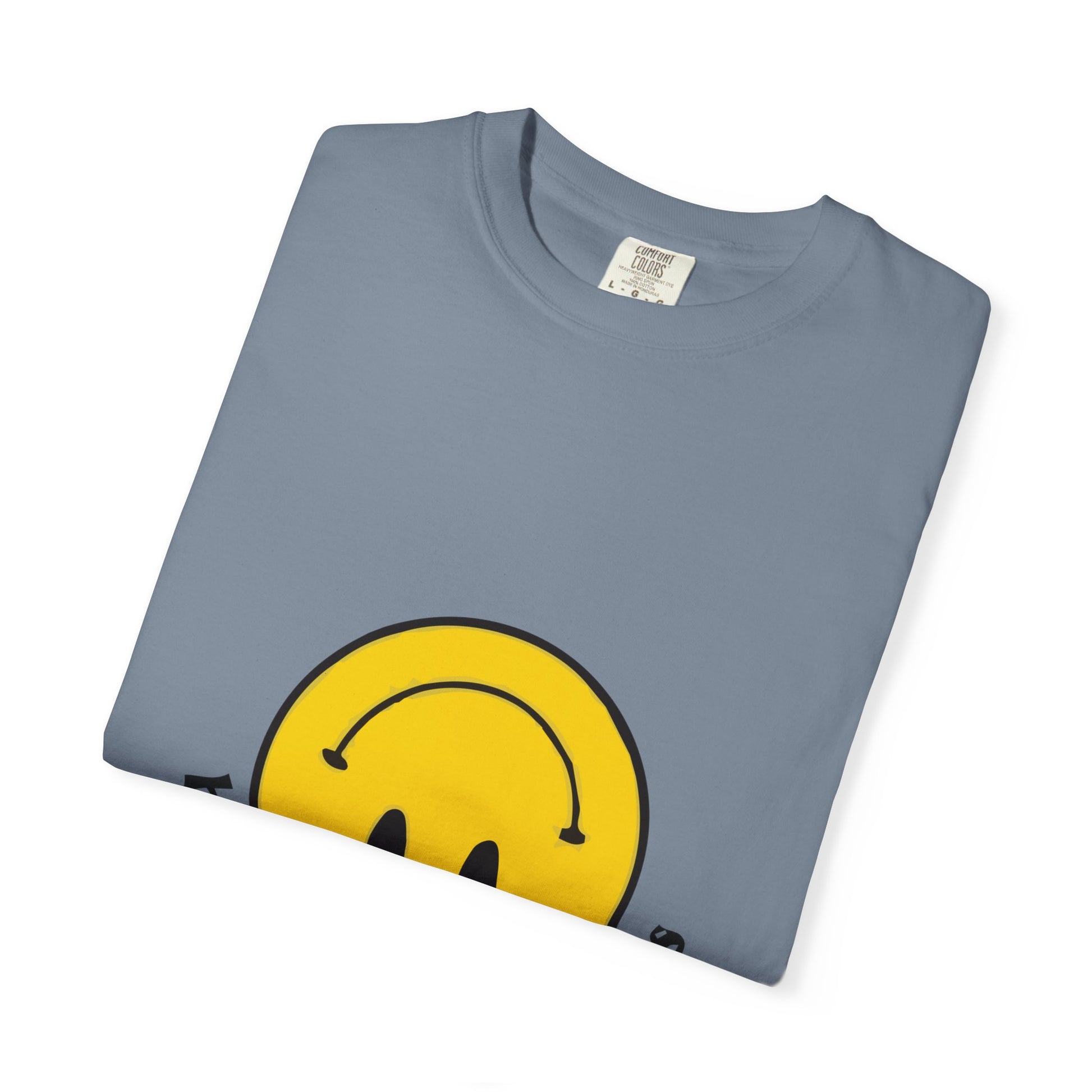 Yellow Smiley Unisex Garment-Dyed T-shirt - snazzymerch