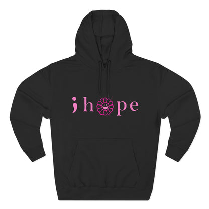 Pink Hope Smile Three-Panel Fleece Hoodie - snazzymerch