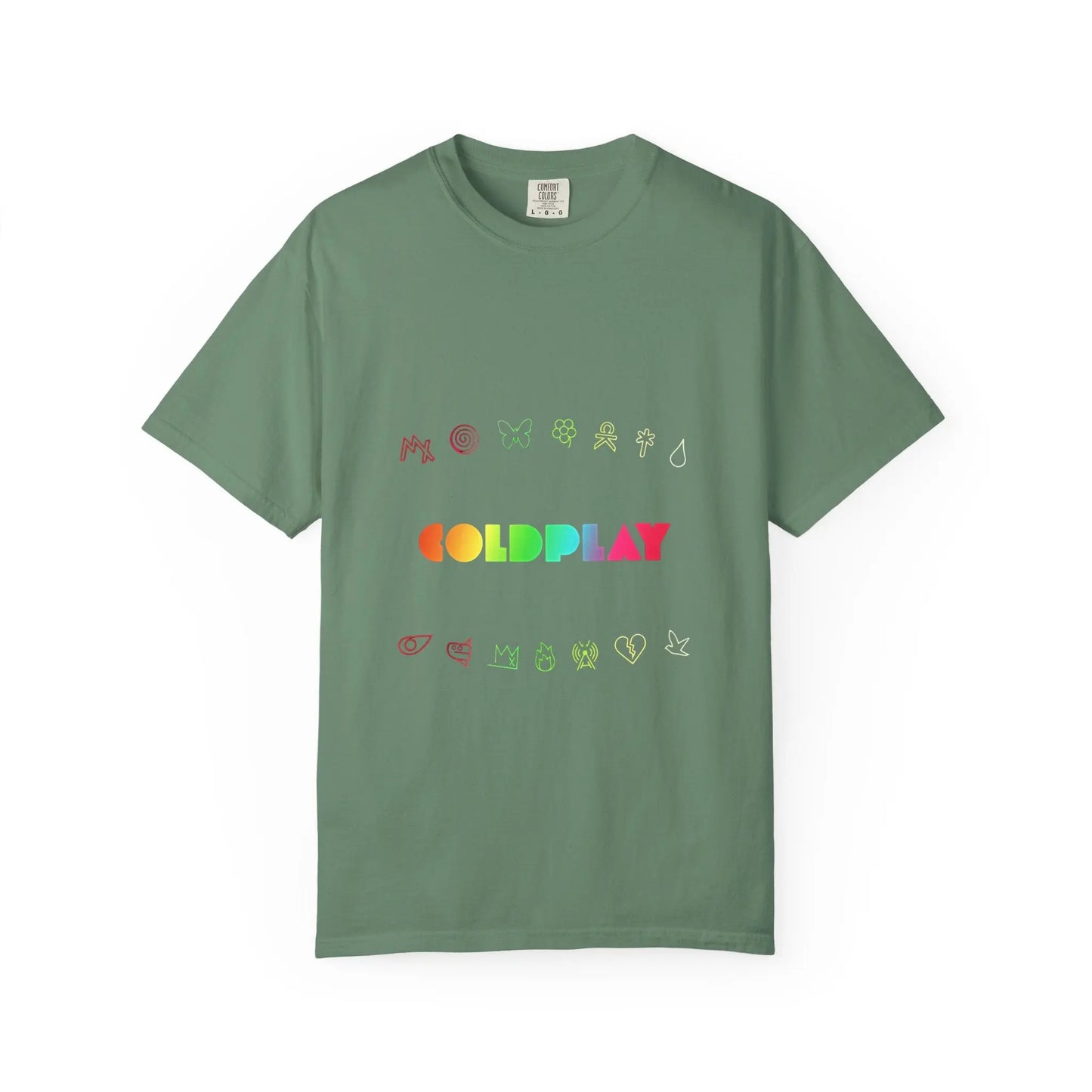Unisex Garment-Dyed T-Shirt Inspired by Coldplay’s Signage Printify