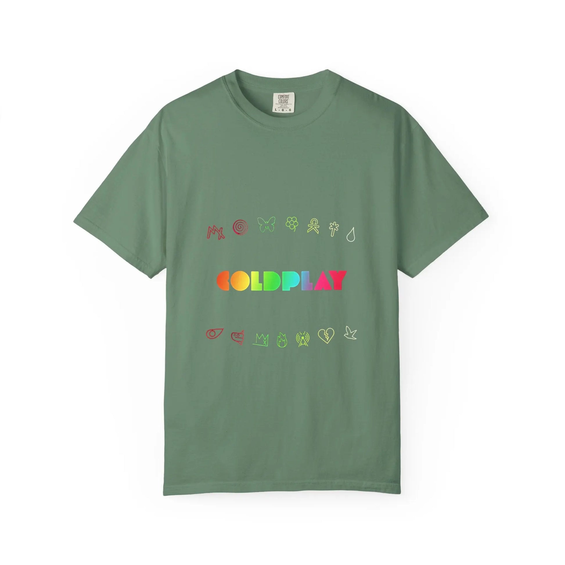 Unisex Garment-Dyed T-Shirt Inspired by Coldplay’s Signage Printify