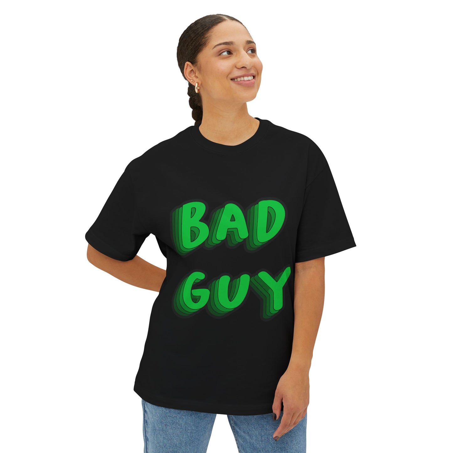 Billie Eilish Inspired Oversized T-Shirt – Bold 3D Bad Mood Edition Printify