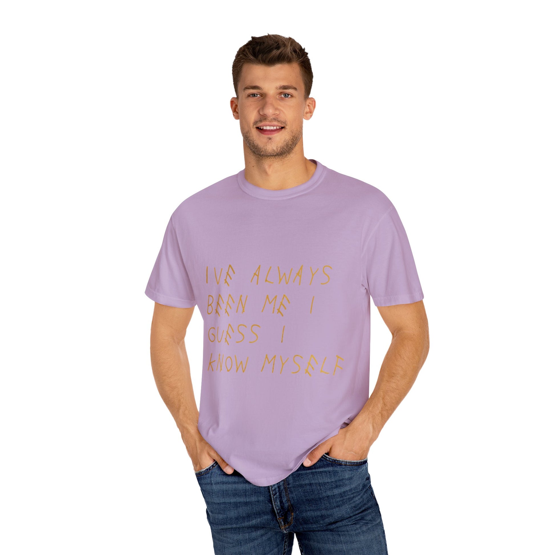 Know Myself Lyric Script Dyed Tshirt Printify