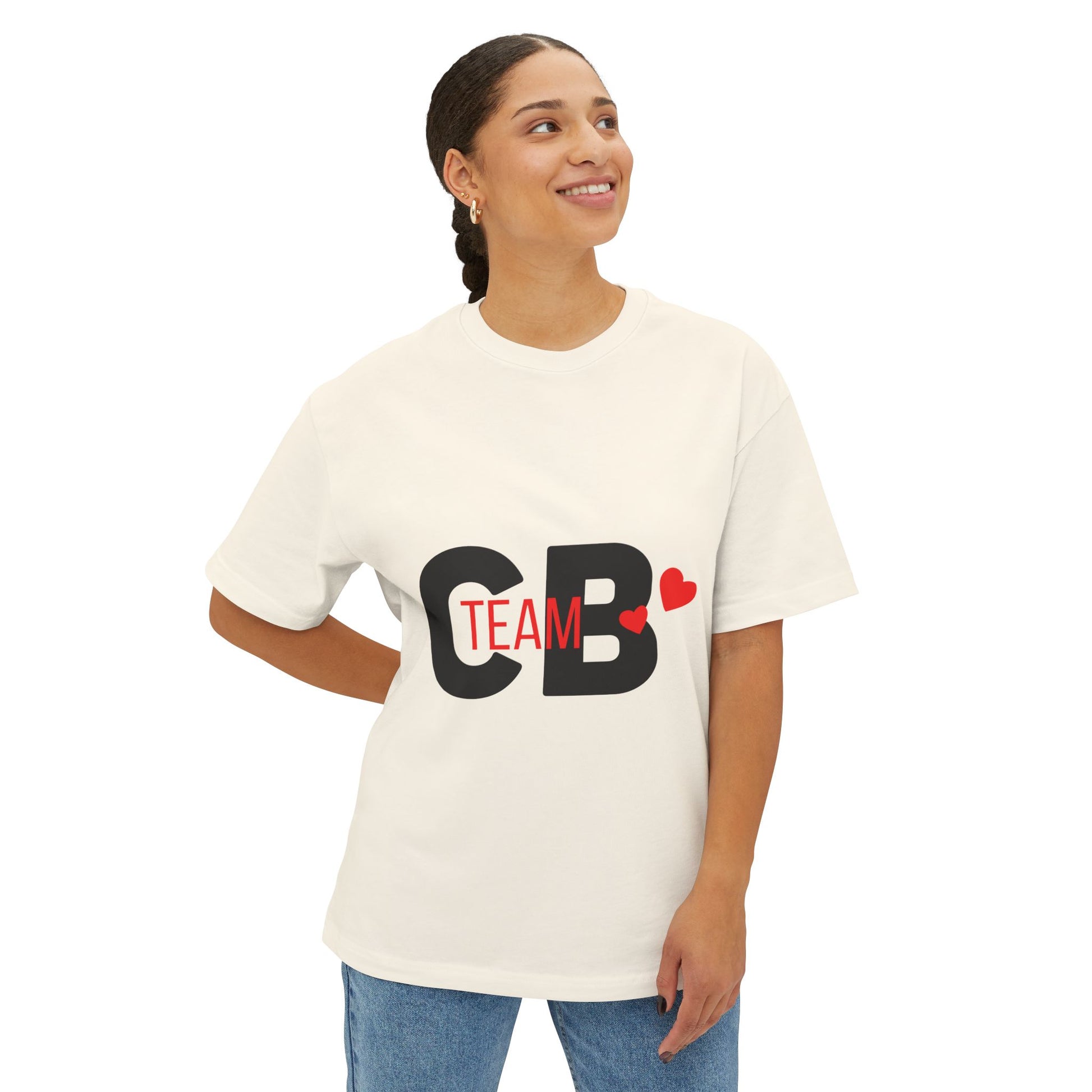 Heart Team Unisex oversized Boxy Tee - snazzymerch