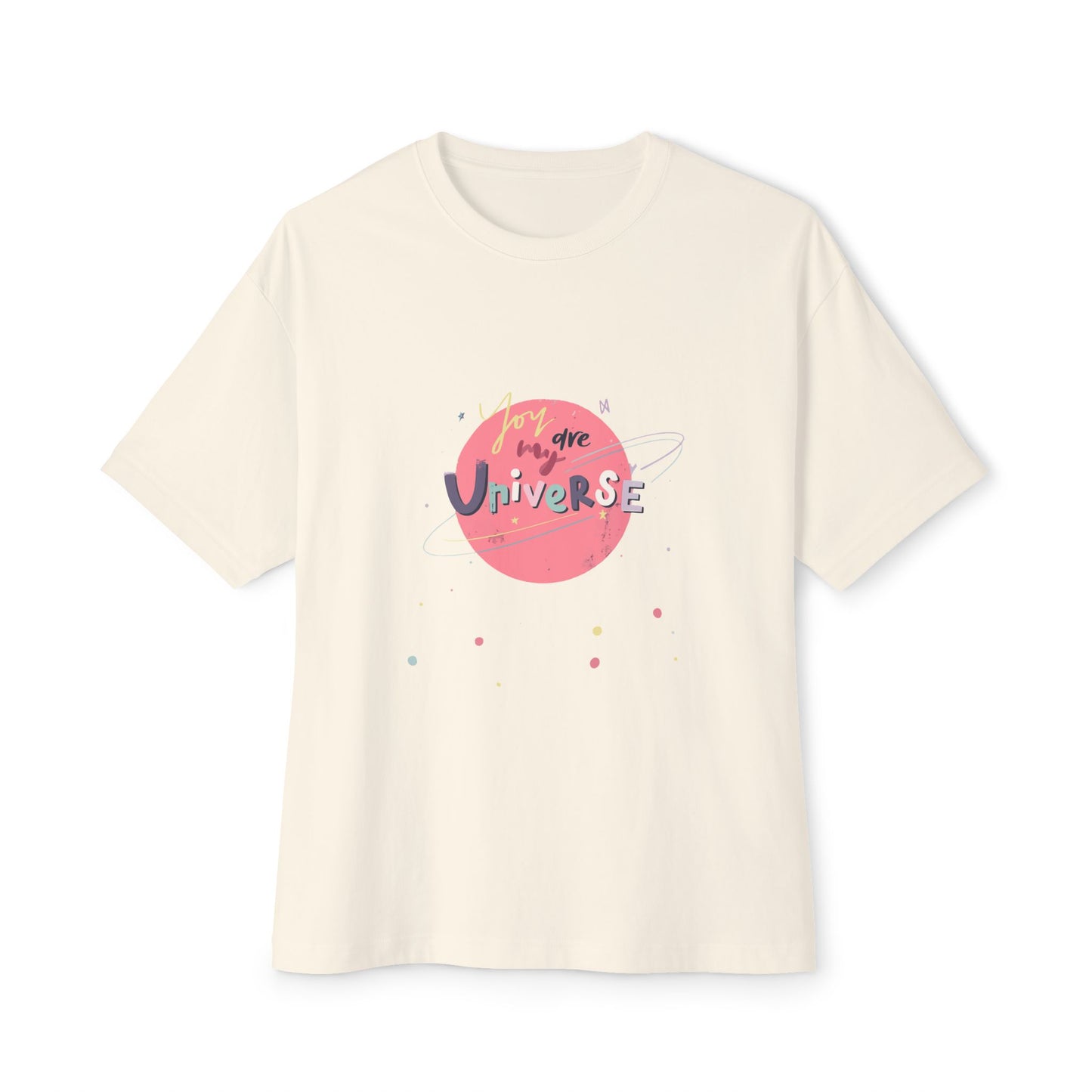 Pastel Planet & Universe Unisex Oversized Boxy Tee Printify