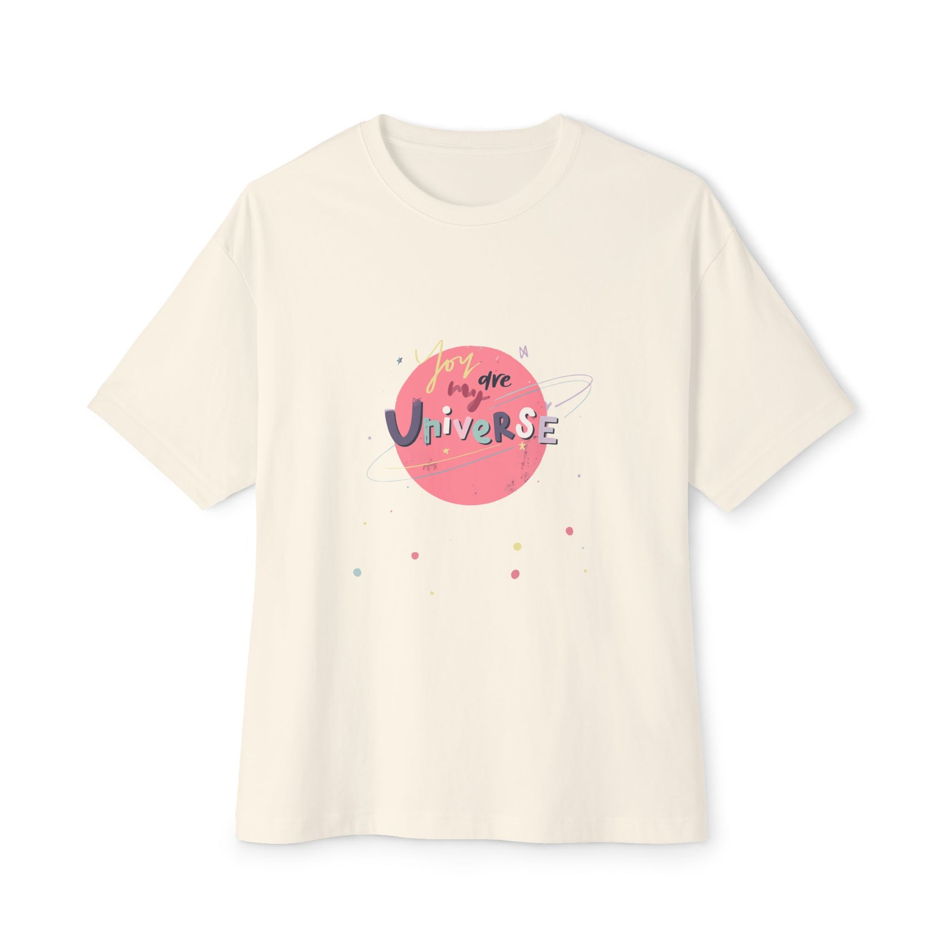 Pastel Planet & Universe Unisex Oversized Boxy Tee Printify