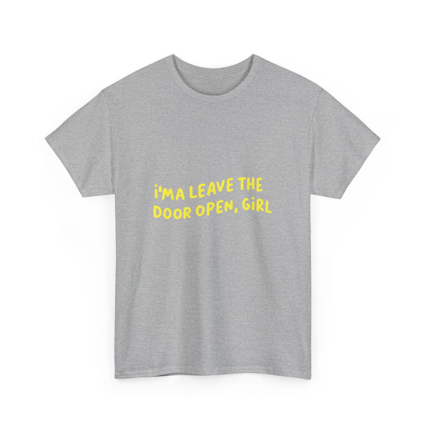 Open Vibes Yellow Script Unisex Heavy cotton Tee Printify