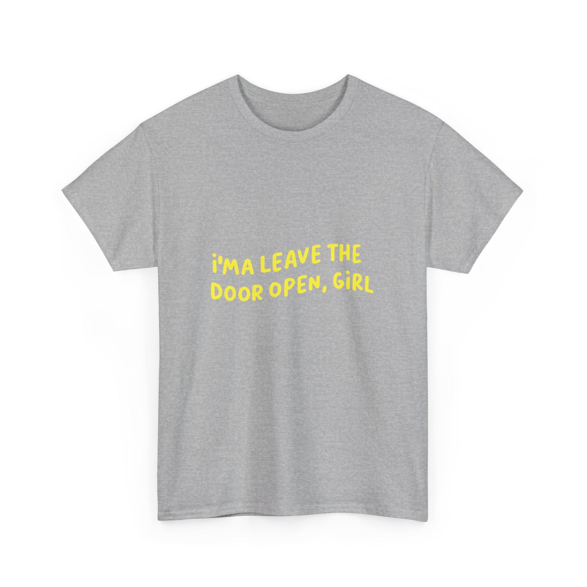 Open Vibes Yellow Script Unisex Heavy cotton Tee Printify
