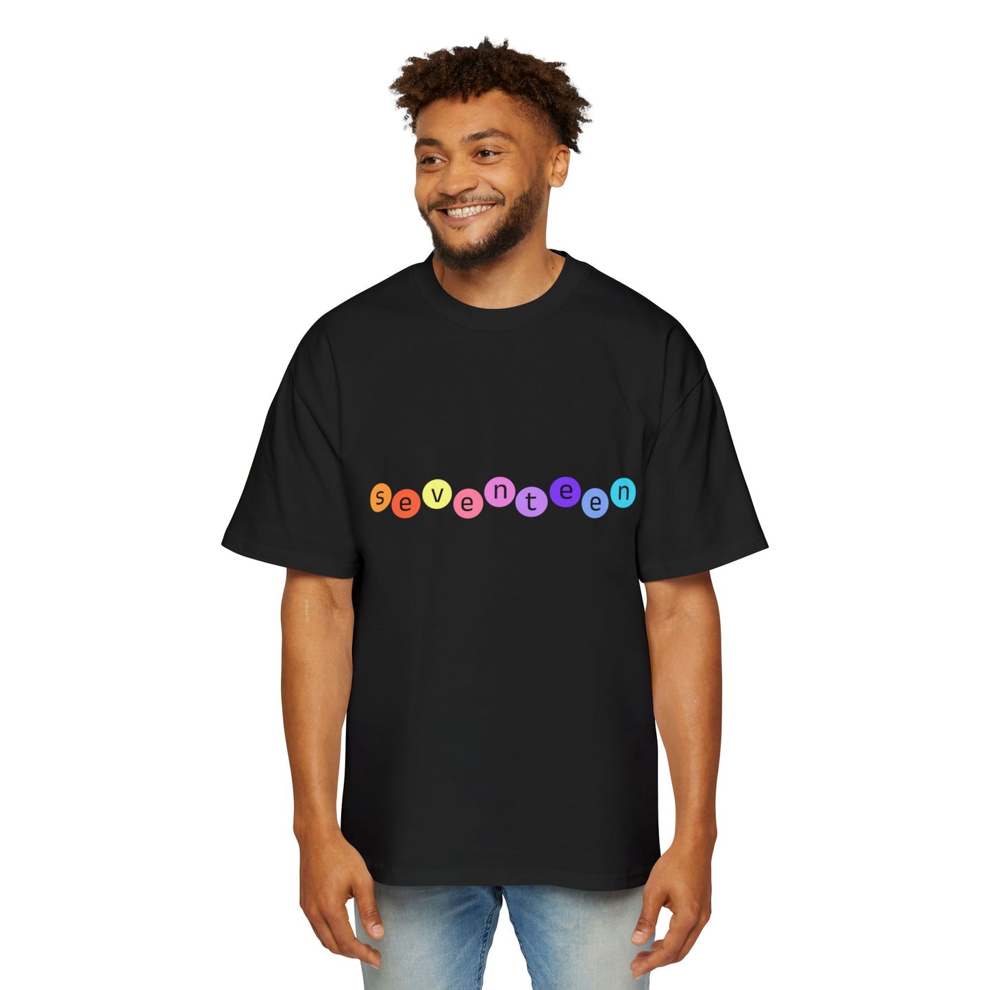 Color Pop Seventeen Men's Heavy Oversized Tee - snazzymerch