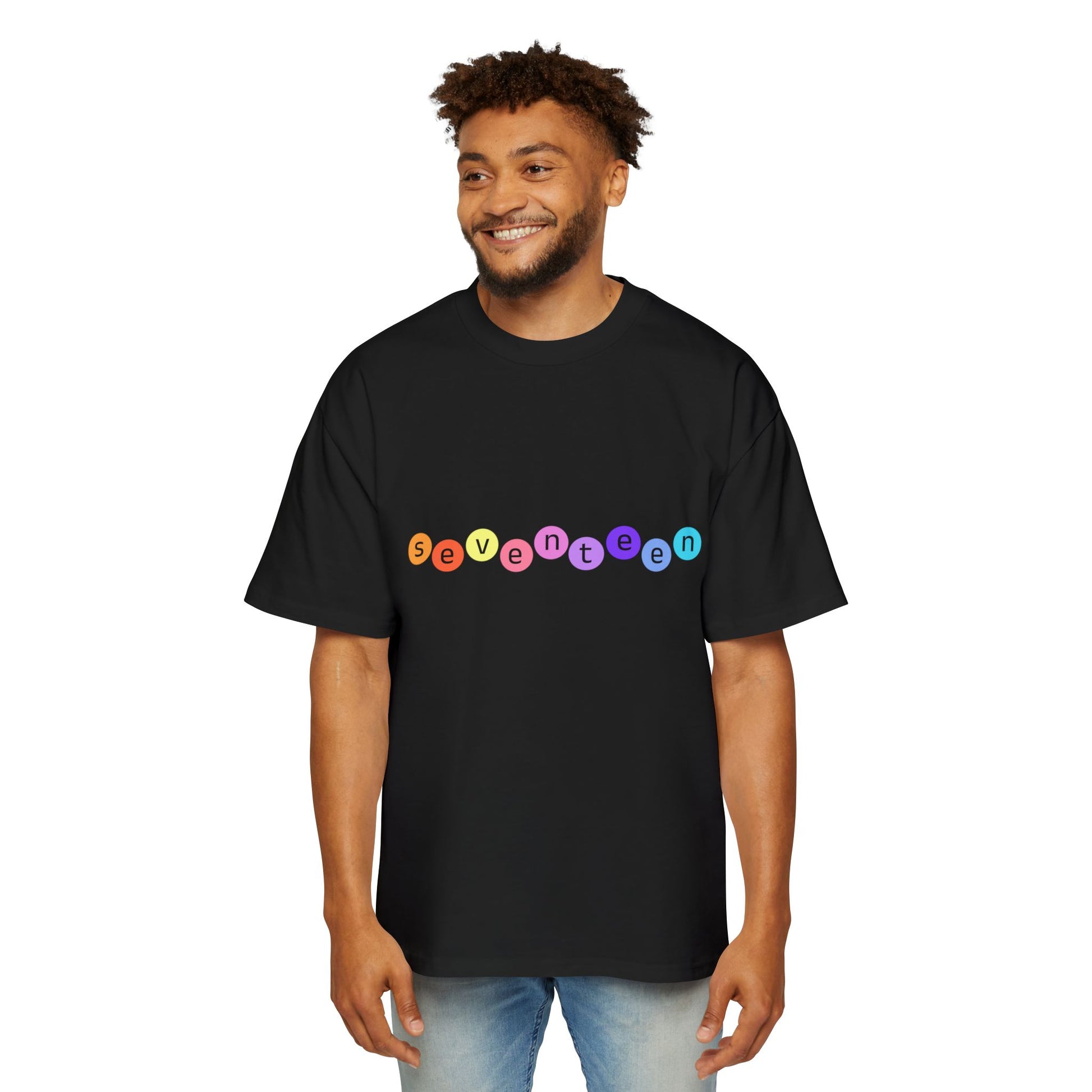 Color Pop Seventeen Men's Heavy Oversized Tee - snazzymerch