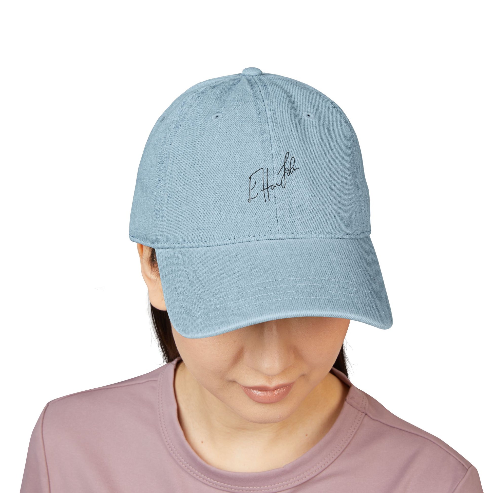 Rainbow Hat Illustration Denim Hat (Embroidery) - snazzymerch