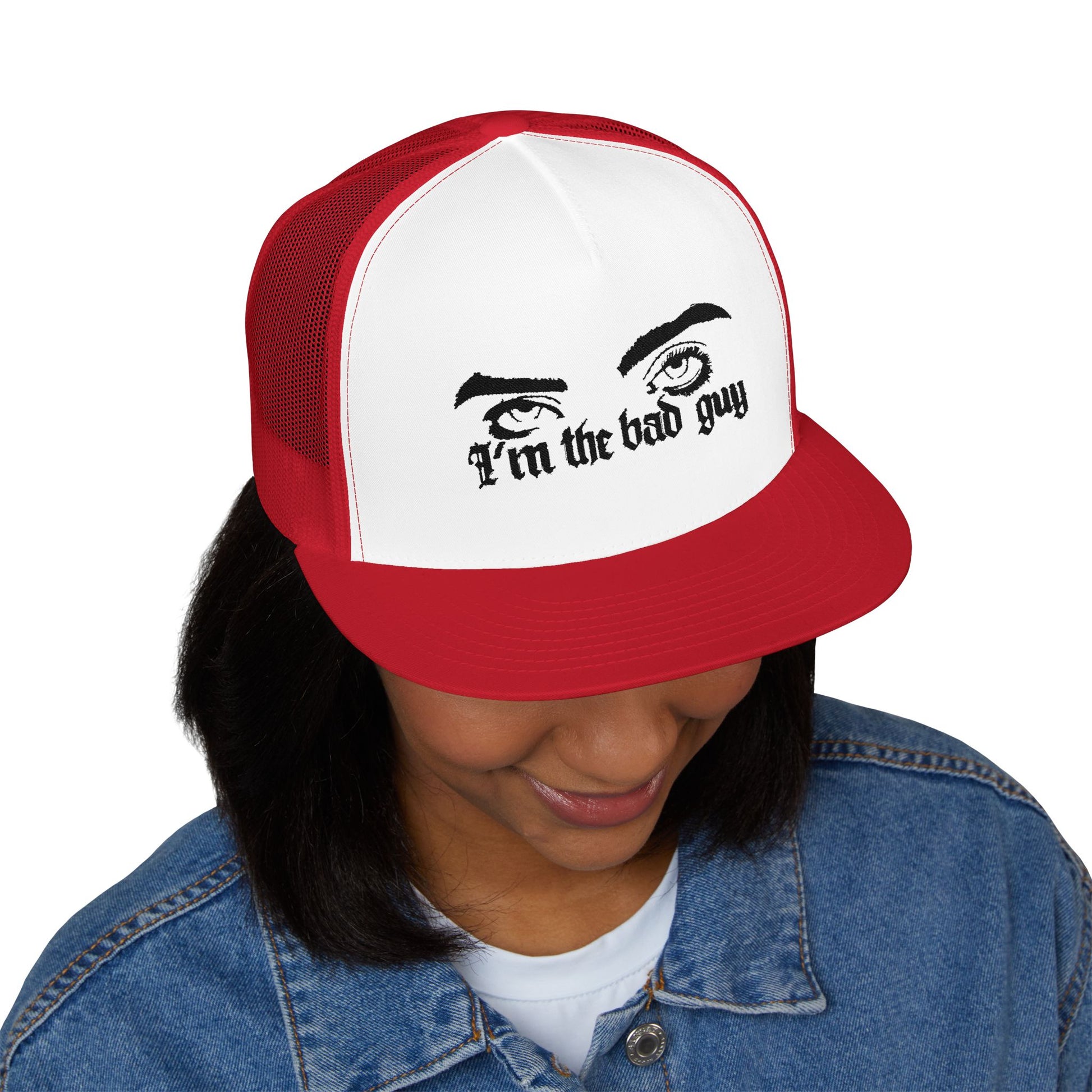 Billie Eilish Inspired Trucker Cap – Eyes & Shadows Gothic Edition Printify