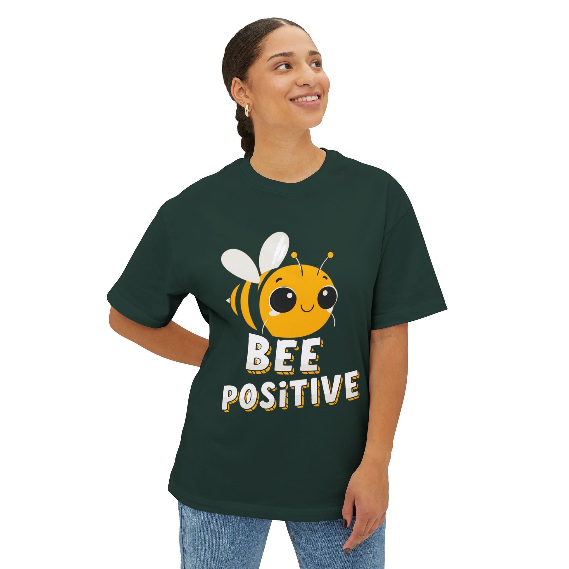 Oversized boxy Tee – Snazzy Bee positive Edition Printify