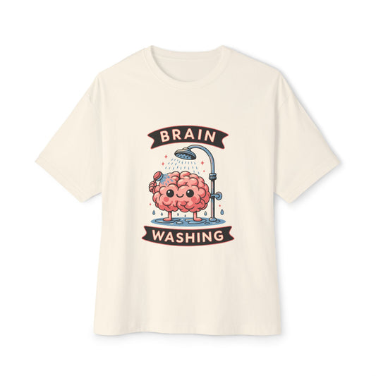 Oversized boxy Tee – Snazzy Brain washing Edition Printify