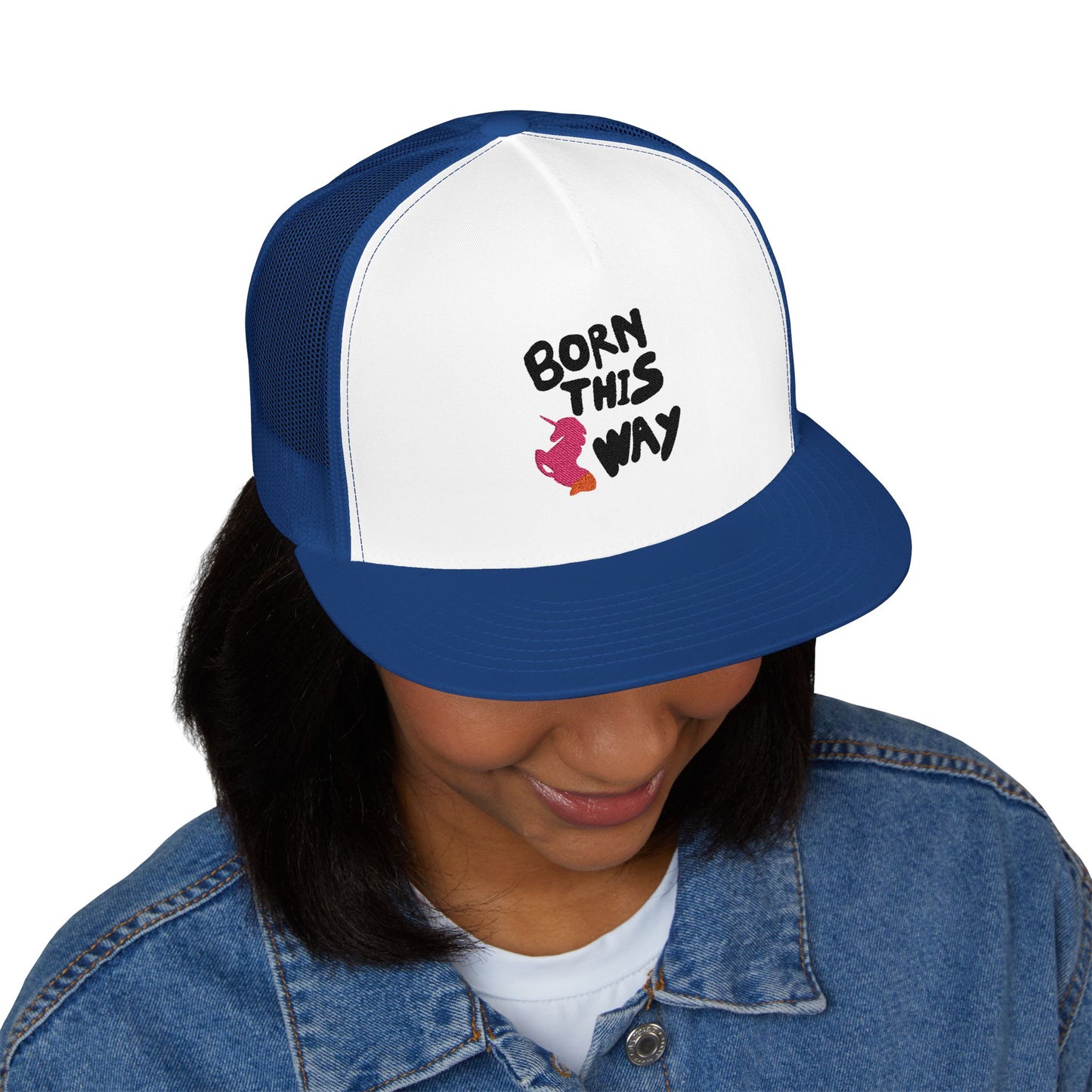 Born This Way Unicorn trucker Cap Printify