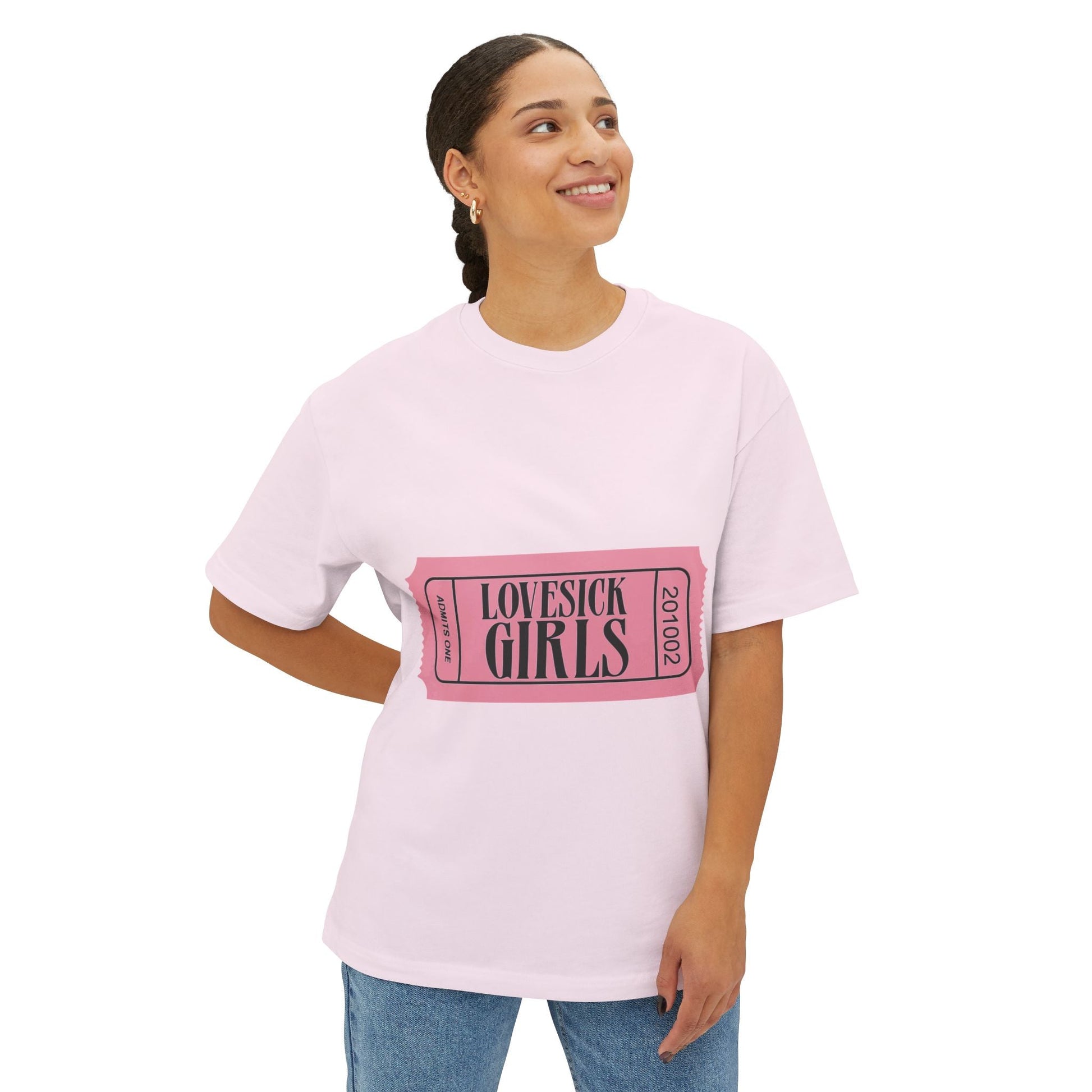 Lovesick Girls Ticket – Oversized Boxy Tee Printify