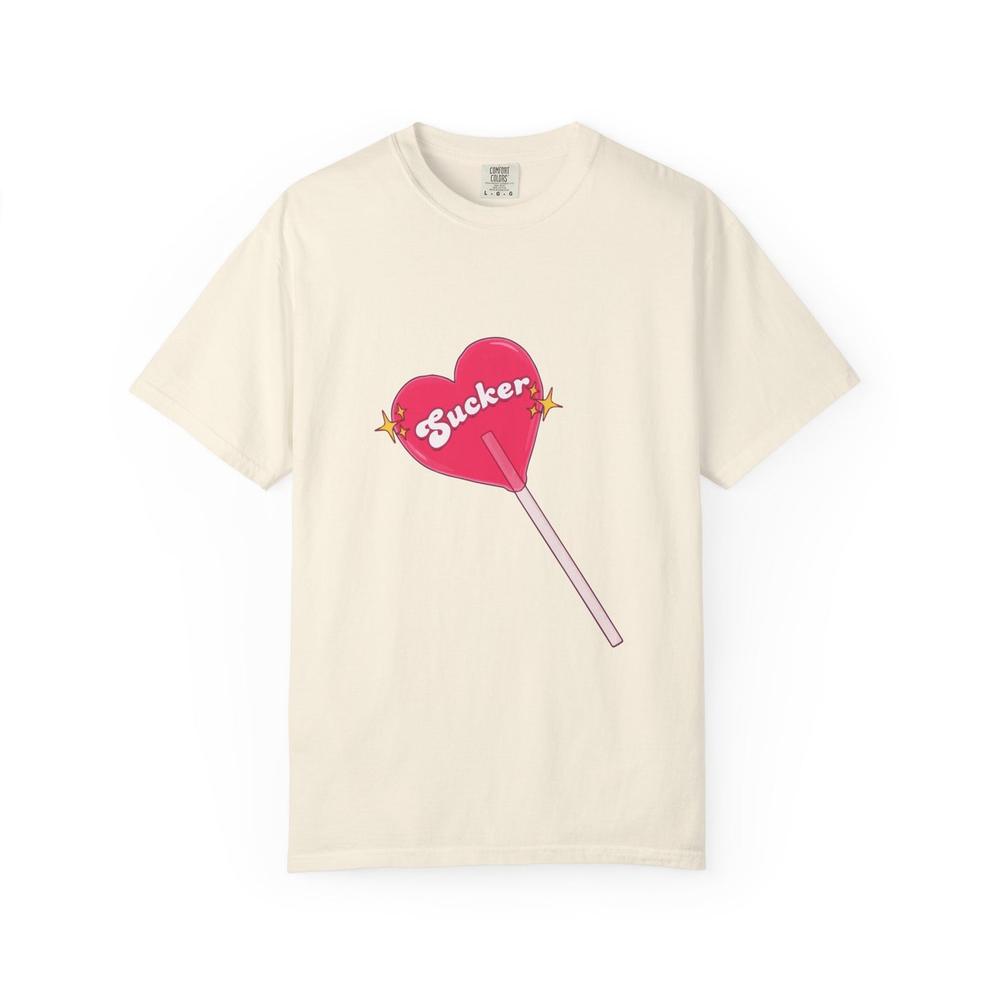 Pink Heart Lollipop Unisex Garment-Dyed T-shirt - snazzymerch