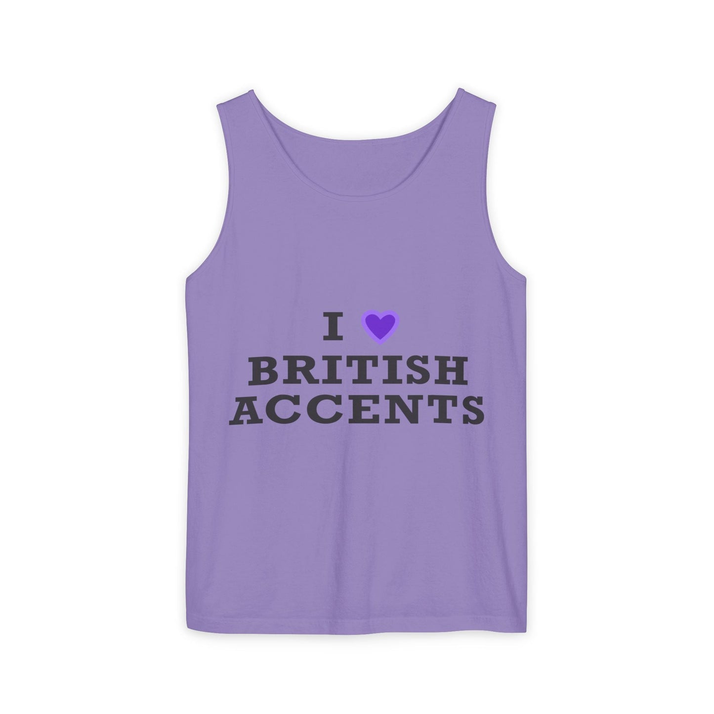 I Love British Accents-Dyed Tank Top Printify