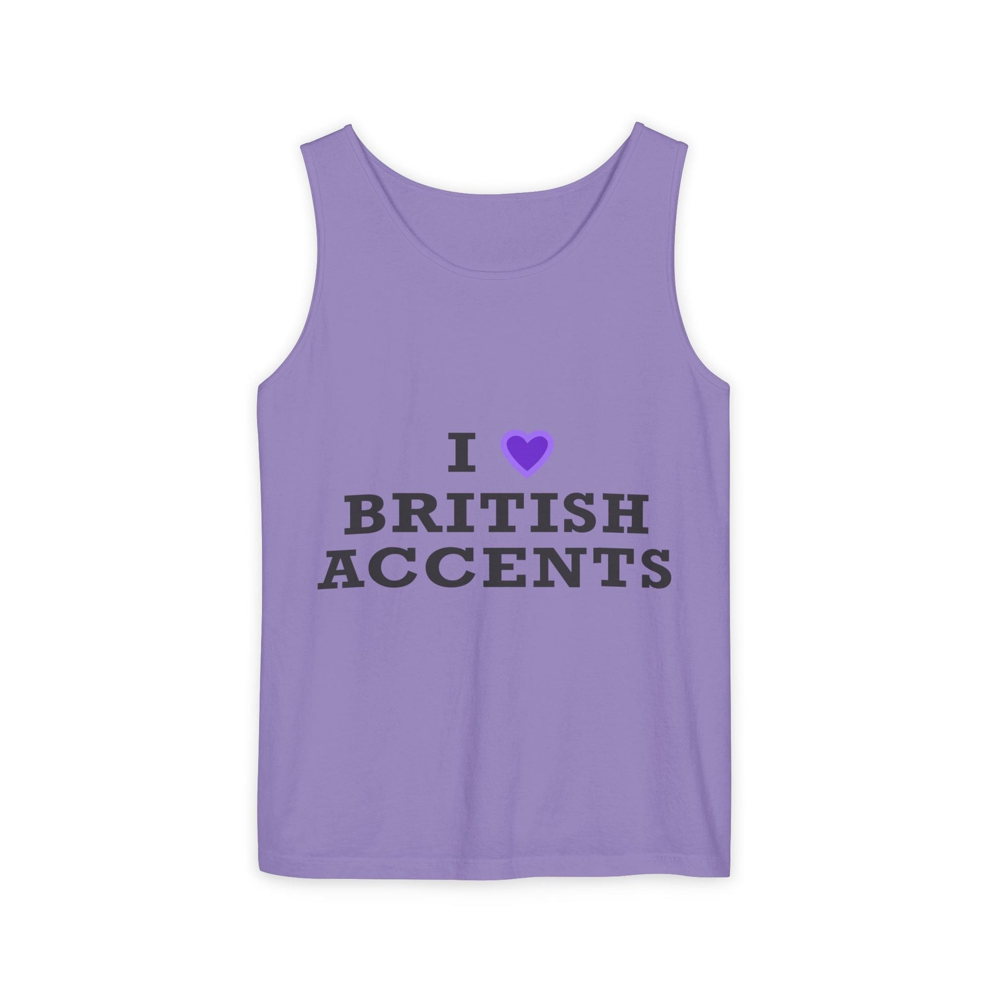 I Love British Accents-Dyed Tank Top Printify