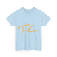 Take Care Gold Script Heavy Cotton Tee Printify