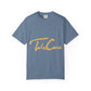 Take Care Gold Script Dyed Tshirt Printify