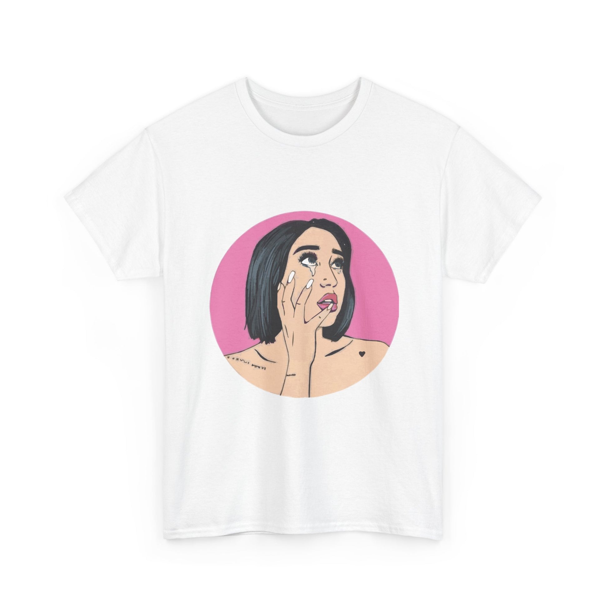 Pop-Art Crying Girl Unisex Heavy Cotton Tee - snazzymerch