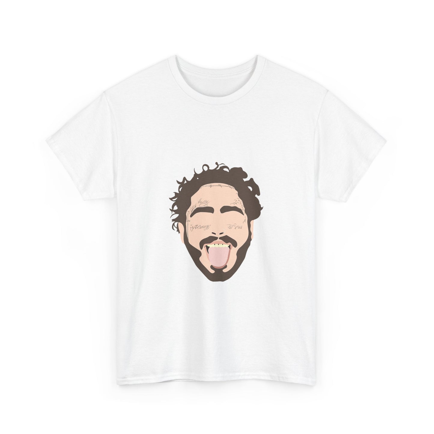 Minimalist Tongue Out Cartoon Face Unisex Heavy cotton Tee Printify