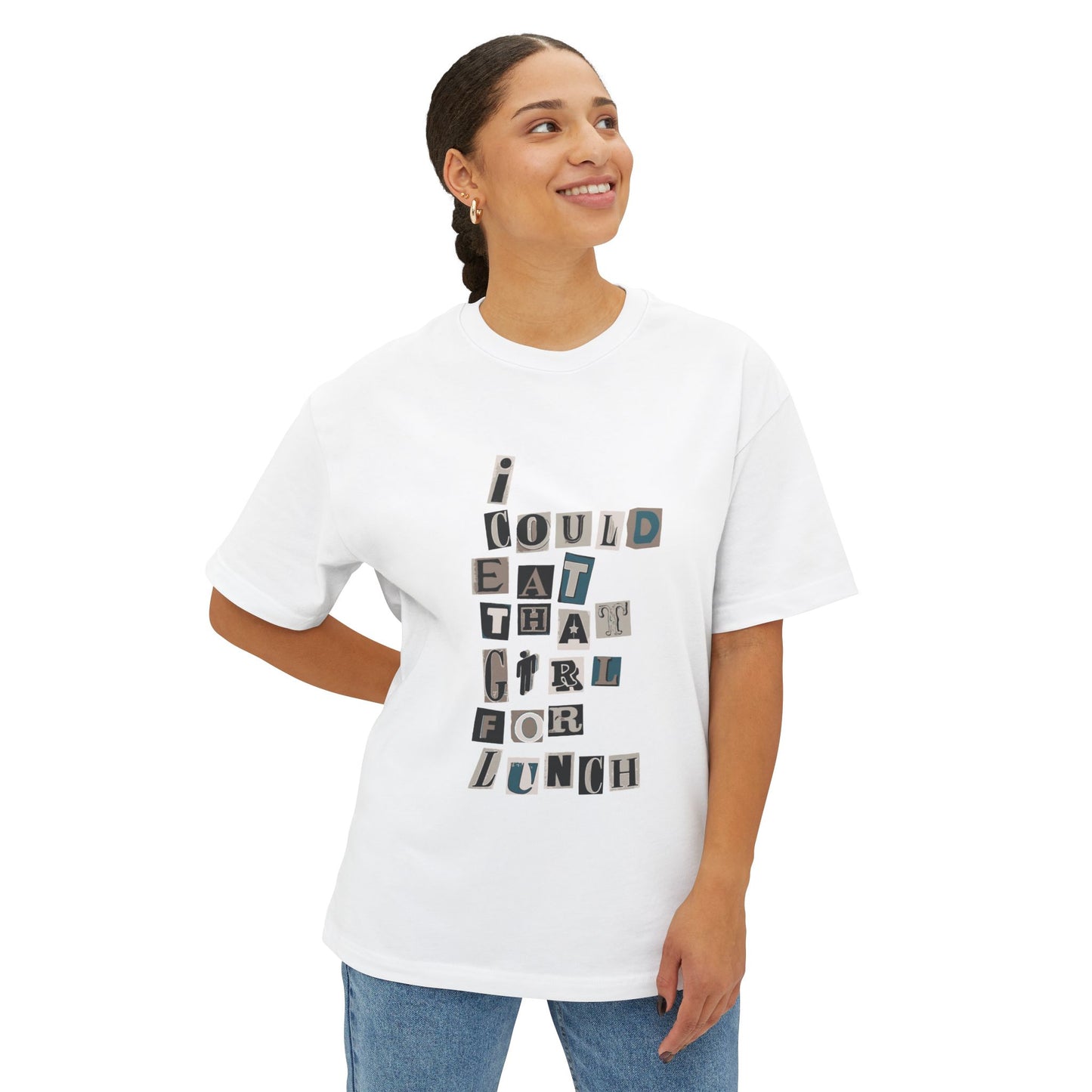 Billie Eilish Inspired Oversized T-Shirt – Mixed Message Collage Edition Printify