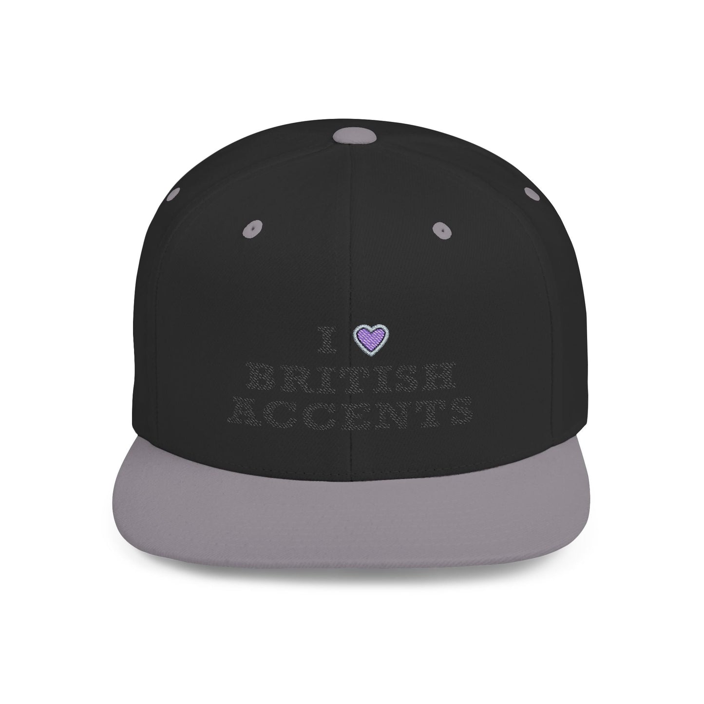 I Love British Accents - Flat Bill Snapback Printify