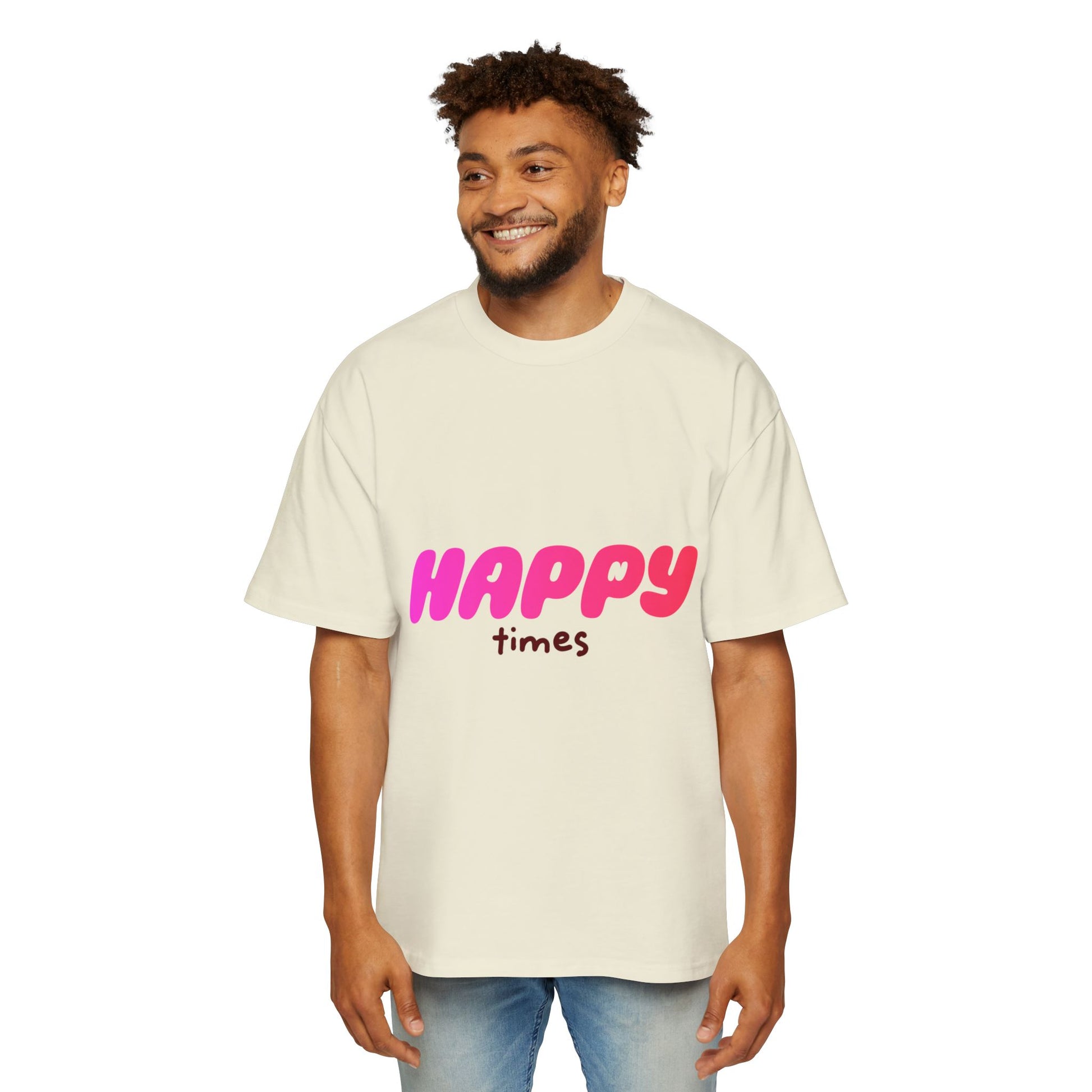 Happy Times Gradient Men's Heavy Oversized Tee - snazzymerch