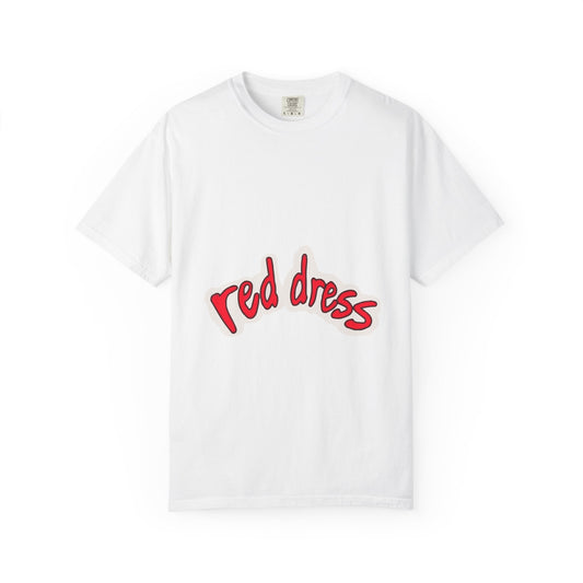 Red Dress Aesthetic Unisex Garment-Dyed T-shirt - snazzymerch
