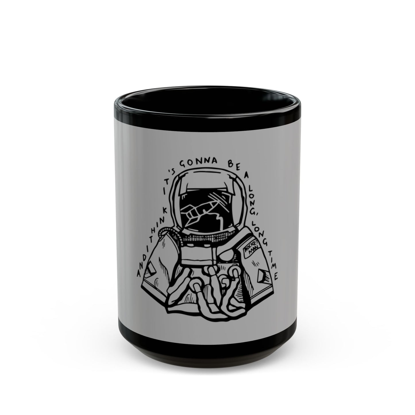 Outline Face Design Black Mug (11oz, 15oz) - snazzymerch