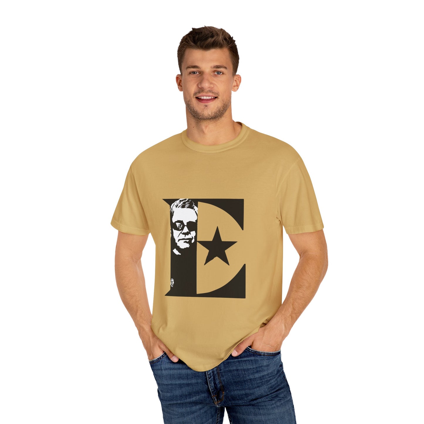 Black & White Portrait Unisex Garment-Dyed T-shirt - snazzymerch