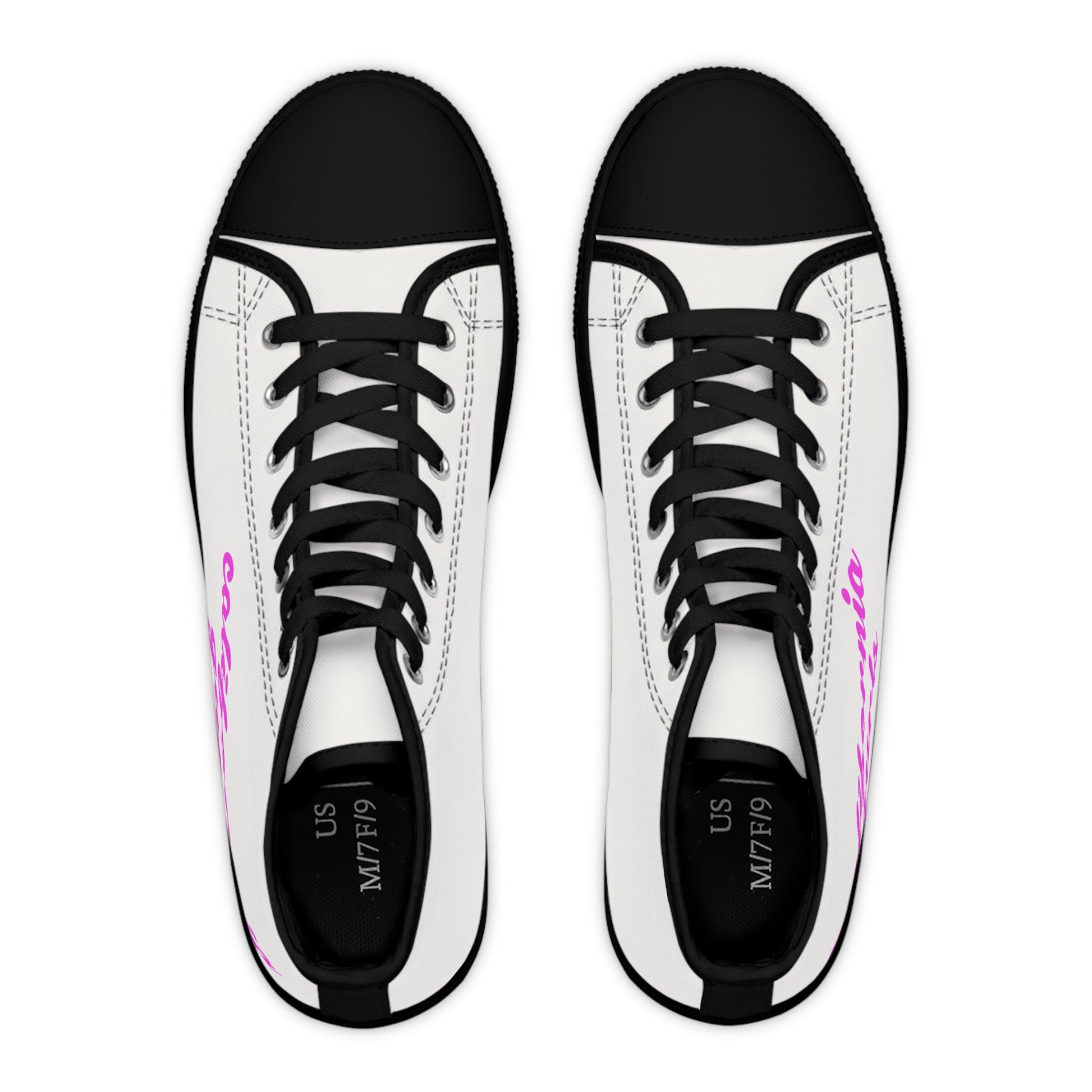 California Script – Women's High Top Top Sneakers Printify