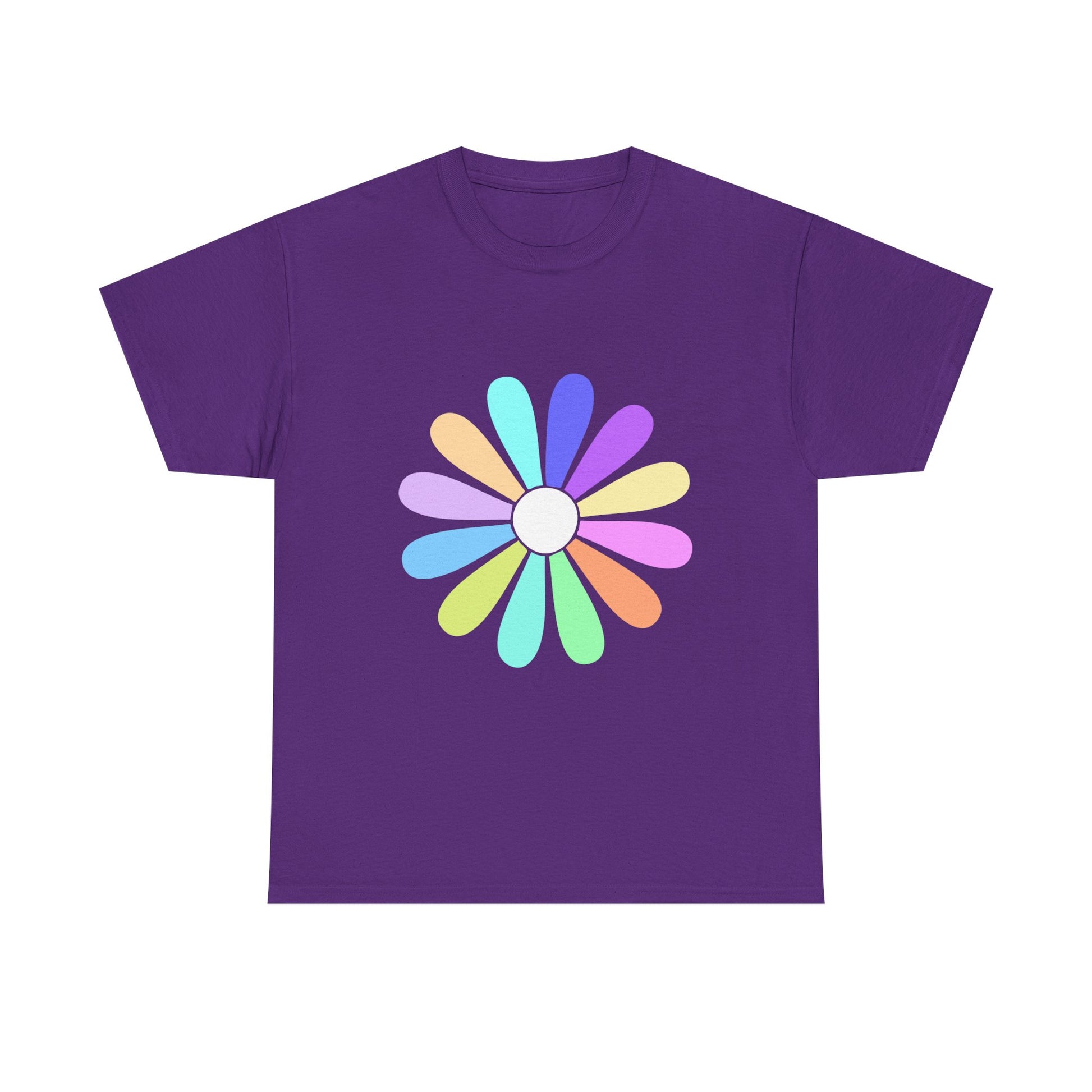 Rainbow Bloom Positivity Unisex Heavy Cotton Tee - snazzymerch