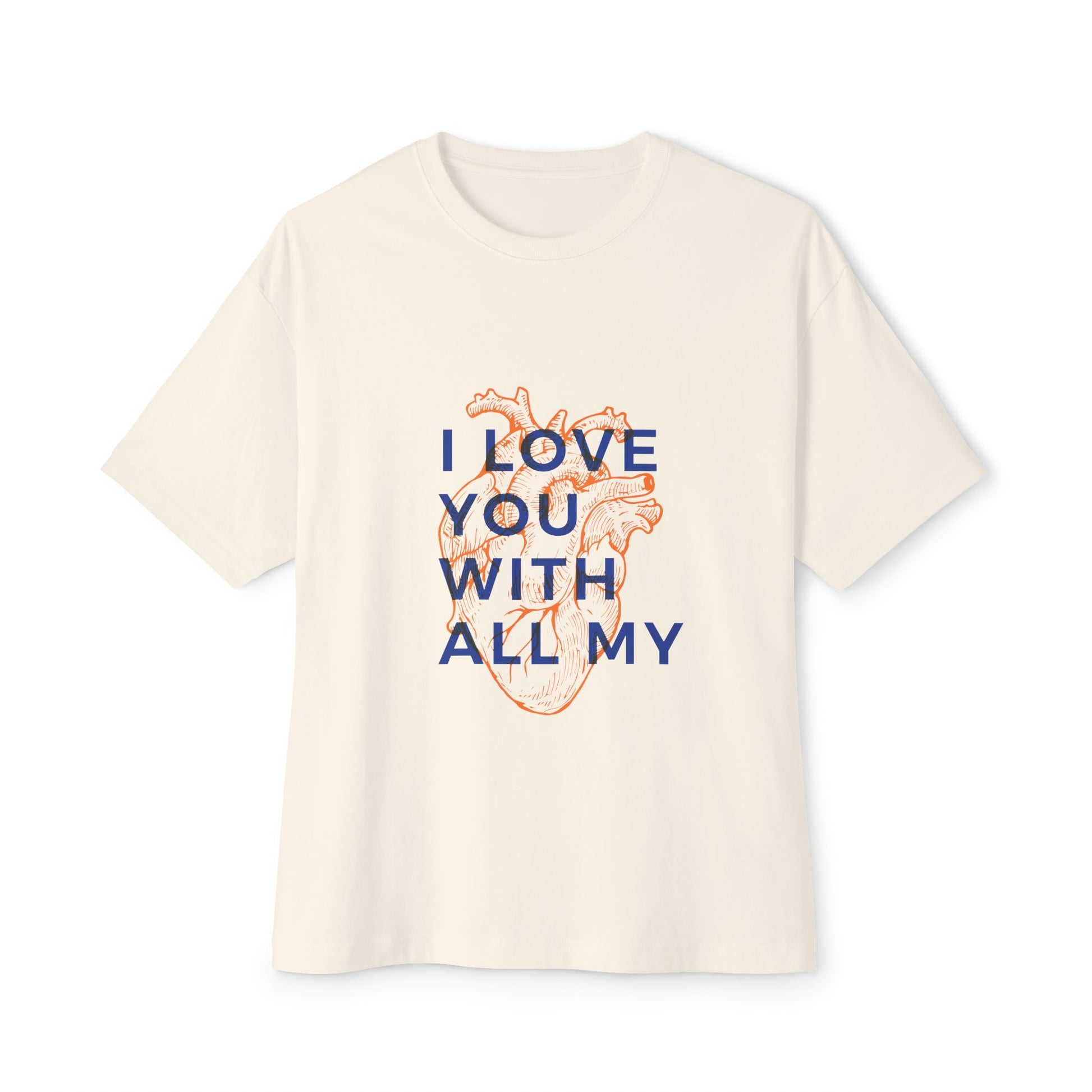 All My Heart Anatomical Art Unisex Oversized Boxy Tee - snazzymerch