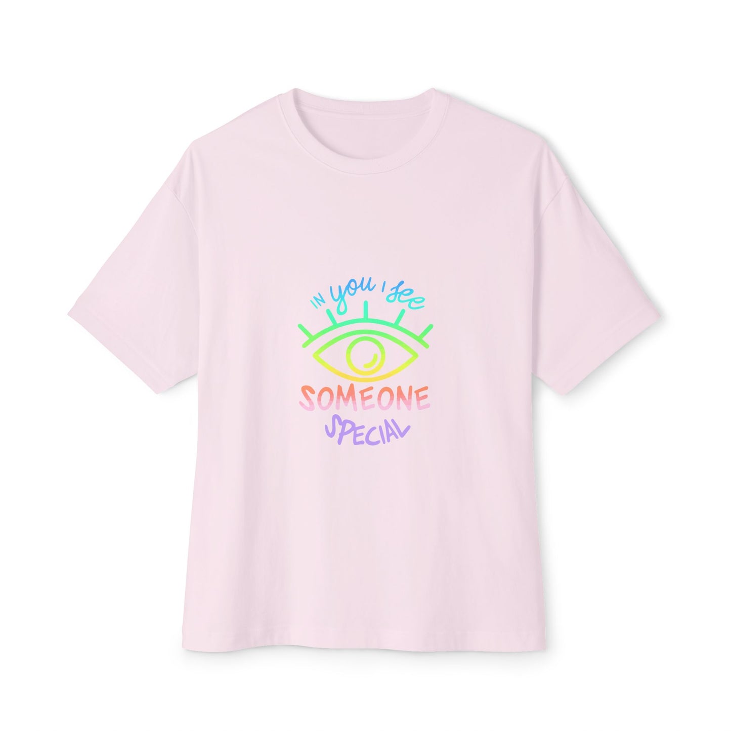 Vibrant Eye and Text Unisex Oversized Boxy Tee Printify