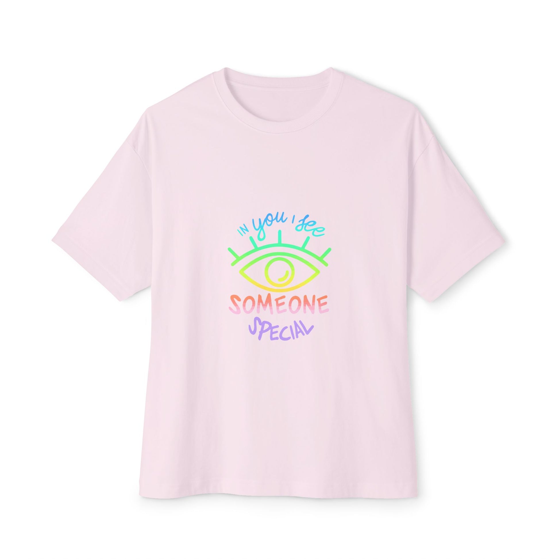 Vibrant Eye and Text Unisex Oversized Boxy Tee Printify
