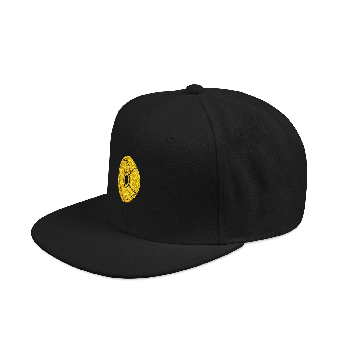Minimalist Black Disc Outline Snapback Cap Printify