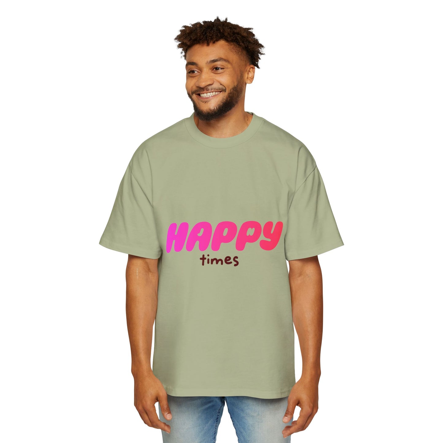 Happy Times Gradient Men's Heavy Oversized Tee - snazzymerch