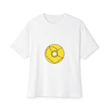 Minimalist Black Disc Outline Unisex Oversized Boxy Tee Printify