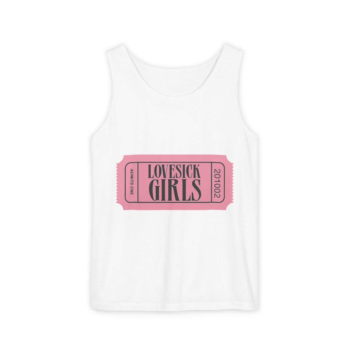 Lovesick Girls Ticket – Dyed Tank Top Printify