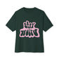 Retro Pink “Stay Weird” Typography Unisex Oversized Boxy Tee - snazzymerch