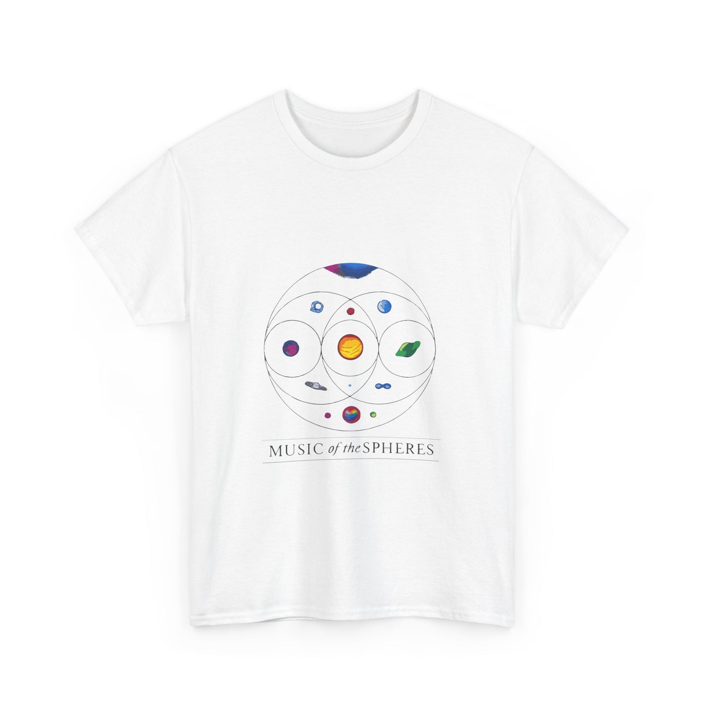 Colorful Planetary Orbit Diagram Unisex Cotton Tee Printify