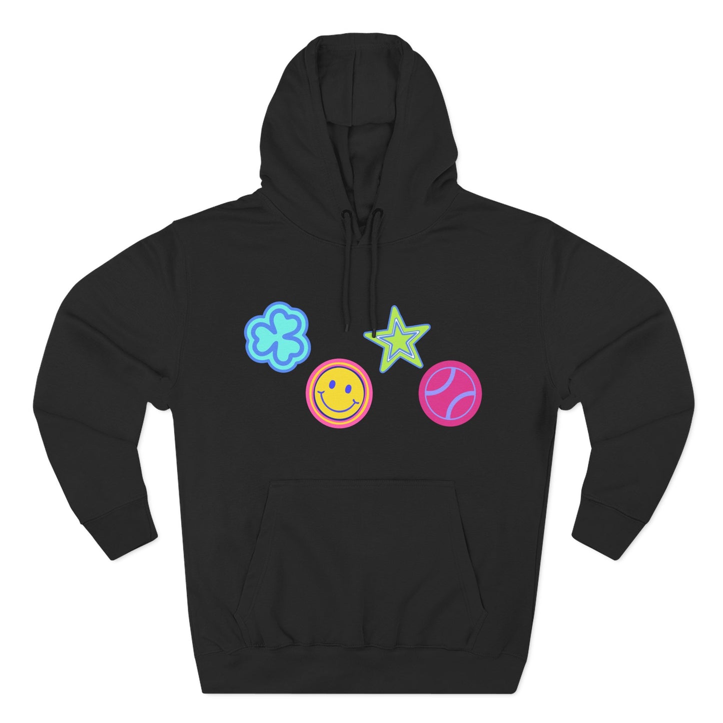 Lucky Star & Clover Patch Three-Panel Fleece Hoodie - snazzymerch