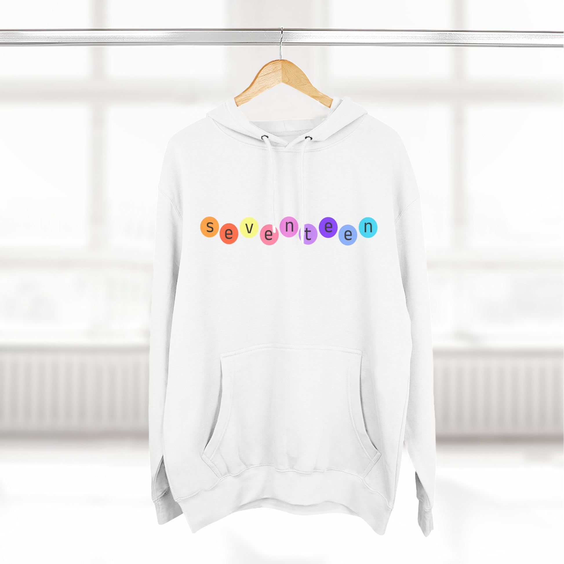 Color Pop Seventeen Three-Panel Fleece Hoodie - snazzymerch