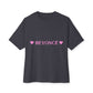 Pink Heart Bold Letter Unisex Oversized Boxy Tee - snazzymerch