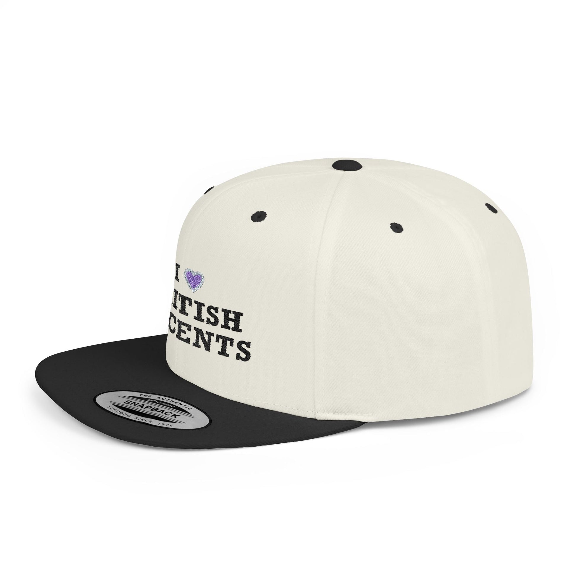 I Love British Accents - Flat Bill Snapback Printify