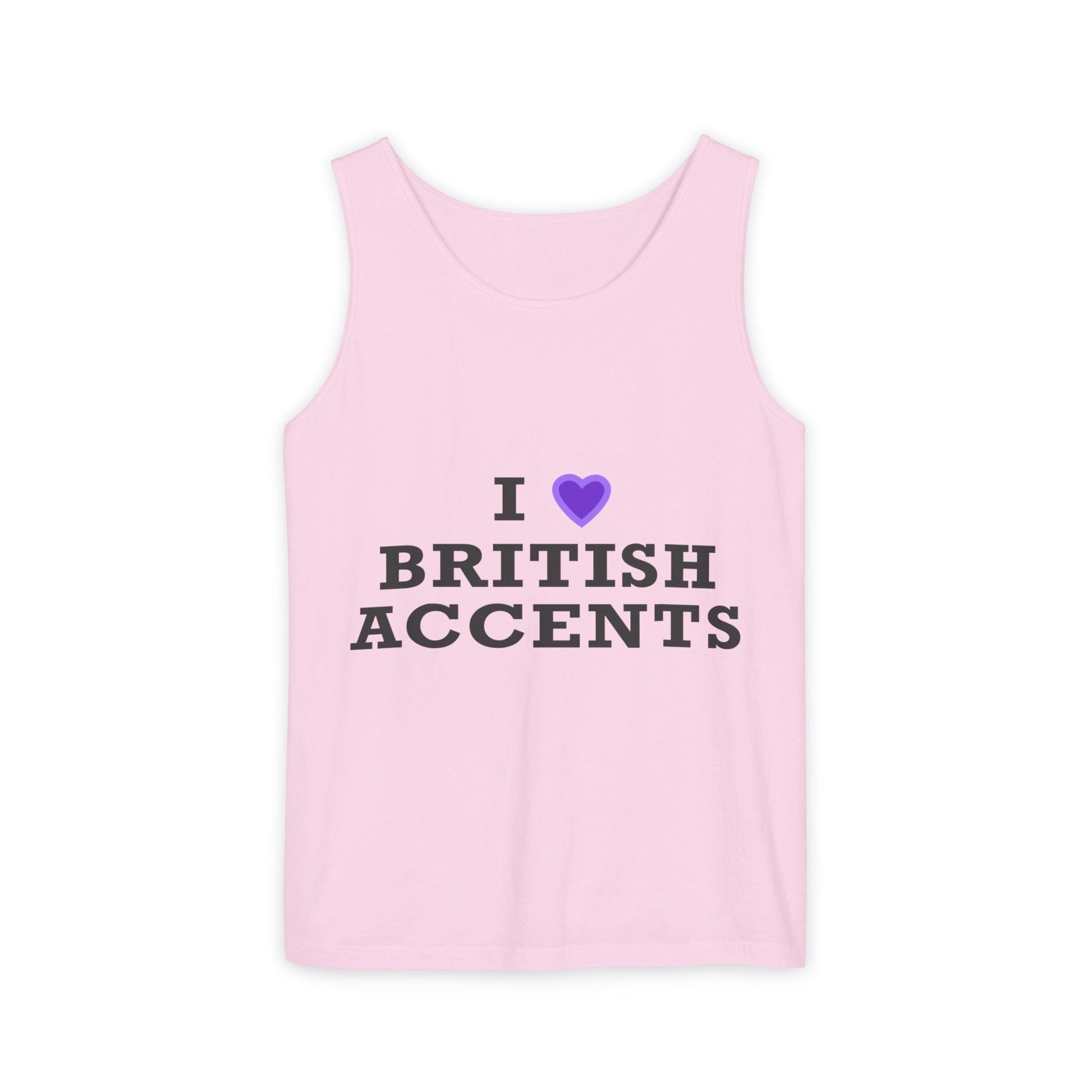 I Love British Accents-Dyed Tank Top Printify