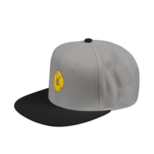 Minimalist Black Disc Outline Snapback Cap Printify